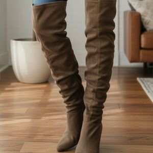 INC International Concepts Over-the-Knee Suede Boots in Brown